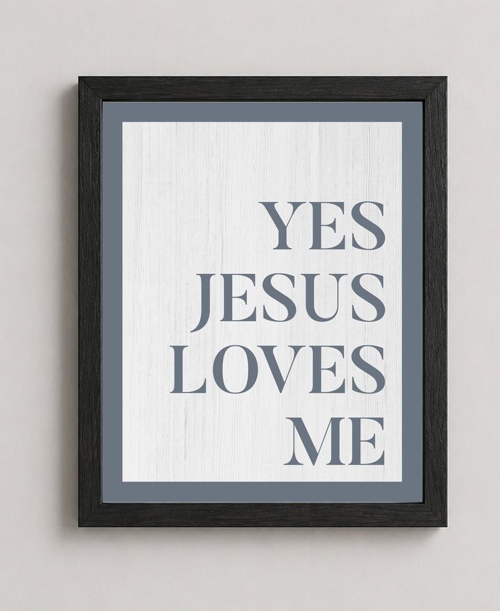 Yes Jesus Loves Me Christian Faith Typography Wall Art