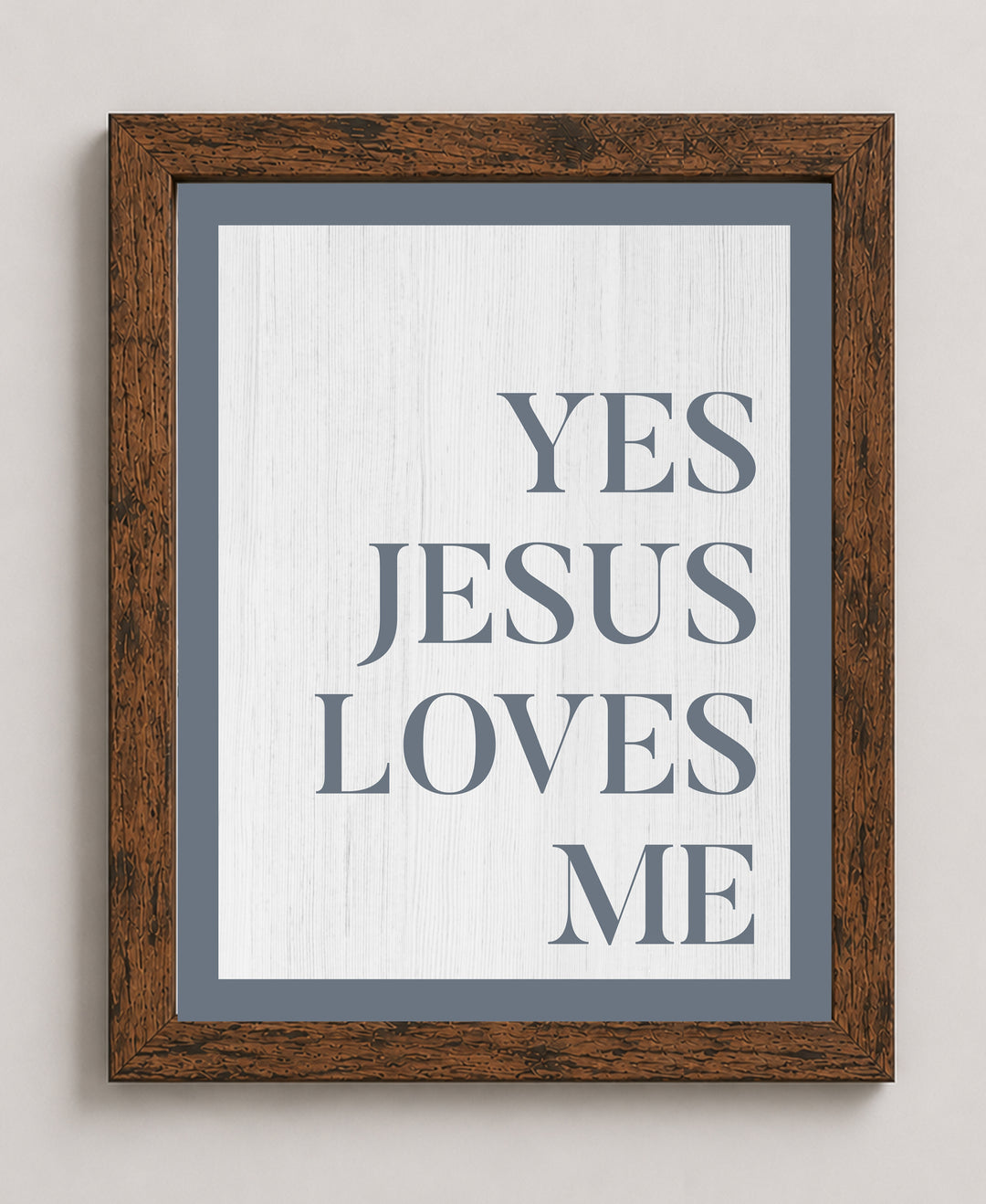 Yes Jesus Loves Me Christian Faith Typography Wall Art