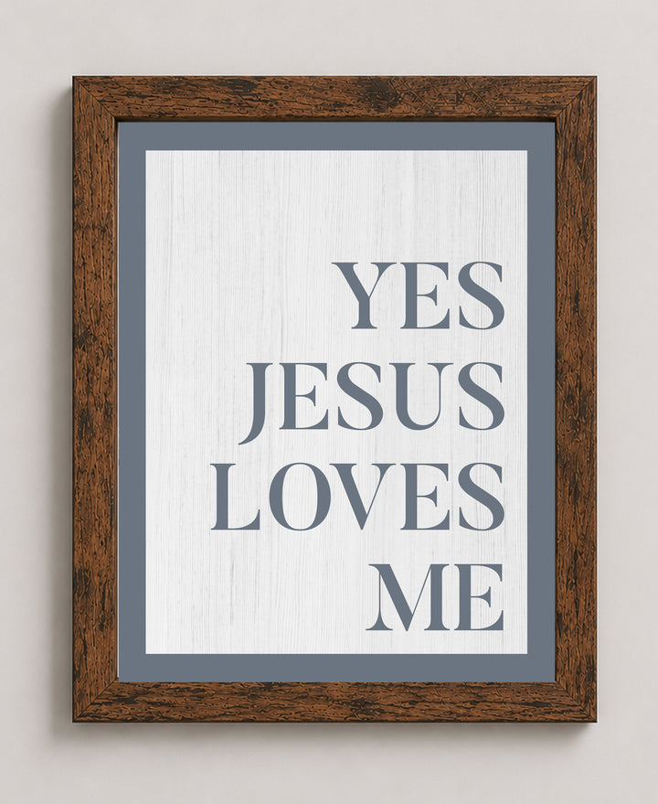 Yes Jesus Loves Me Christian Faith Typography Wall Art