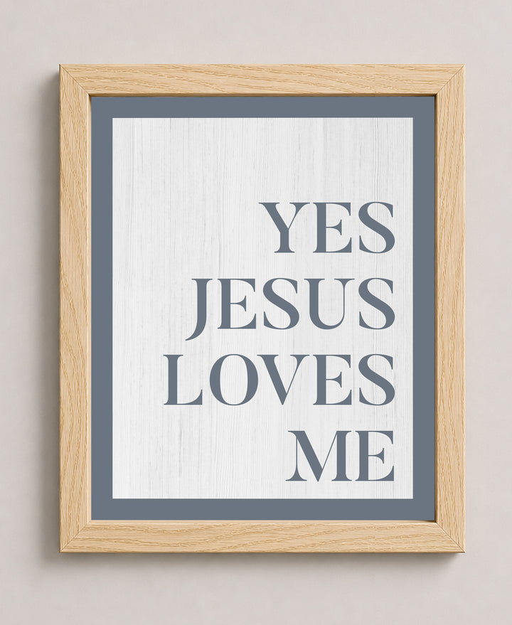 Yes Jesus Loves Me Christian Faith Typography Wall Art