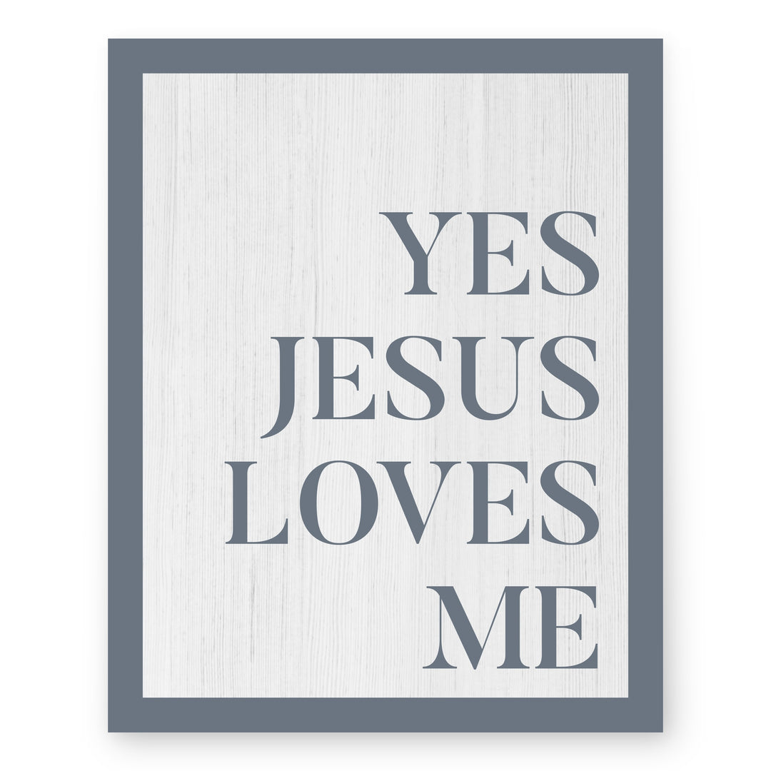 Yes Jesus Loves Me Christian Faith Typography Wall Art