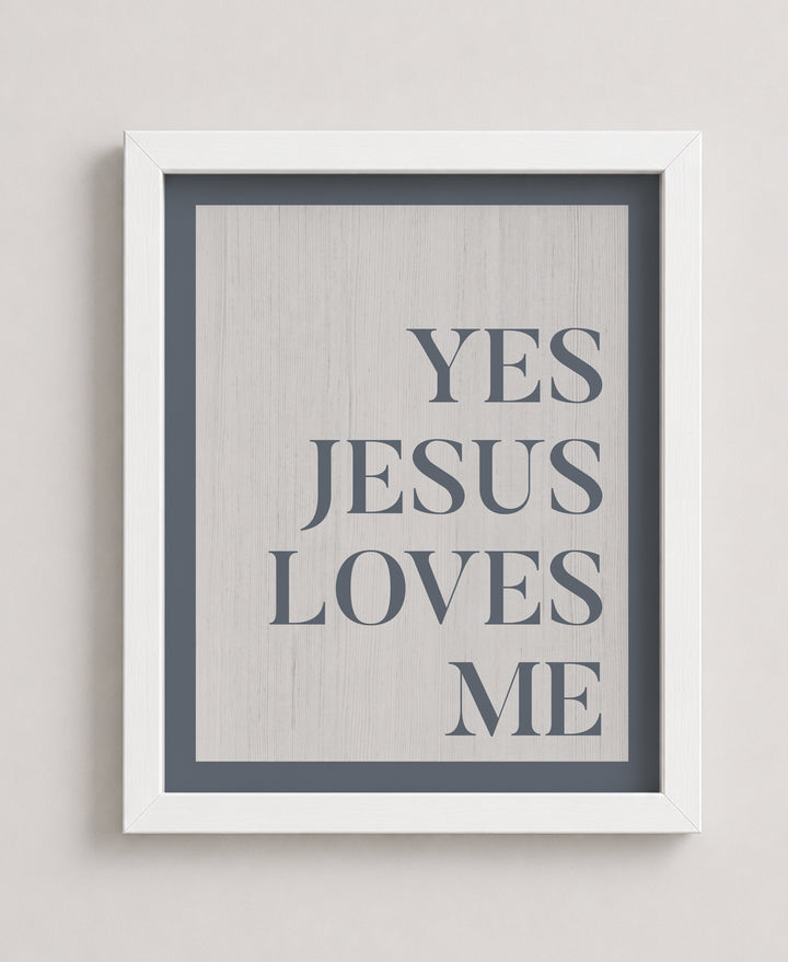 Yes Jesus Loves Me Christian Faith Typography Wall Art