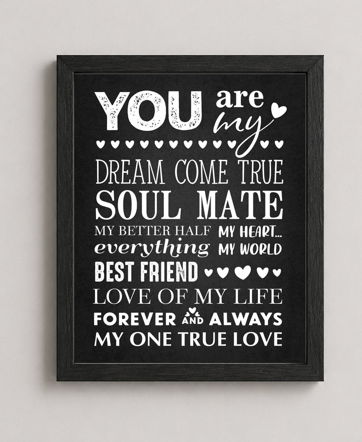 Soulmate Gift for Him or Her Family Inspirational Wall Art