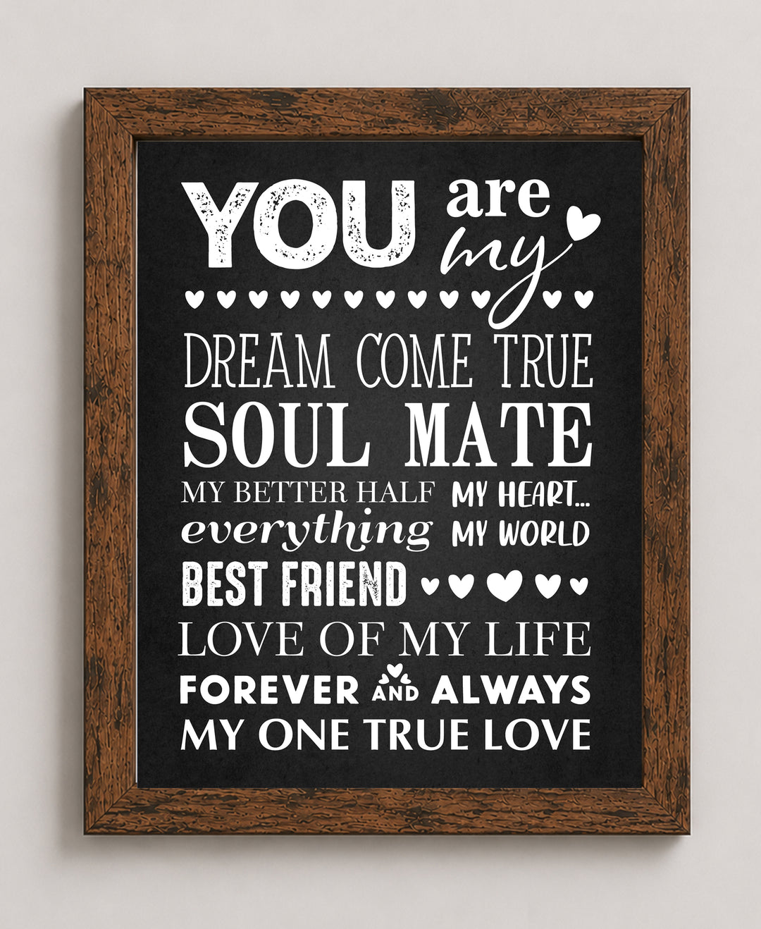 Soulmate Gift for Him or Her Family Inspirational Wall Art