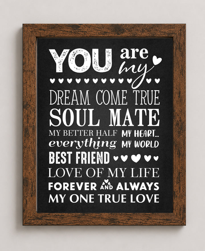Soulmate Gift for Him or Her Family Inspirational Wall Art