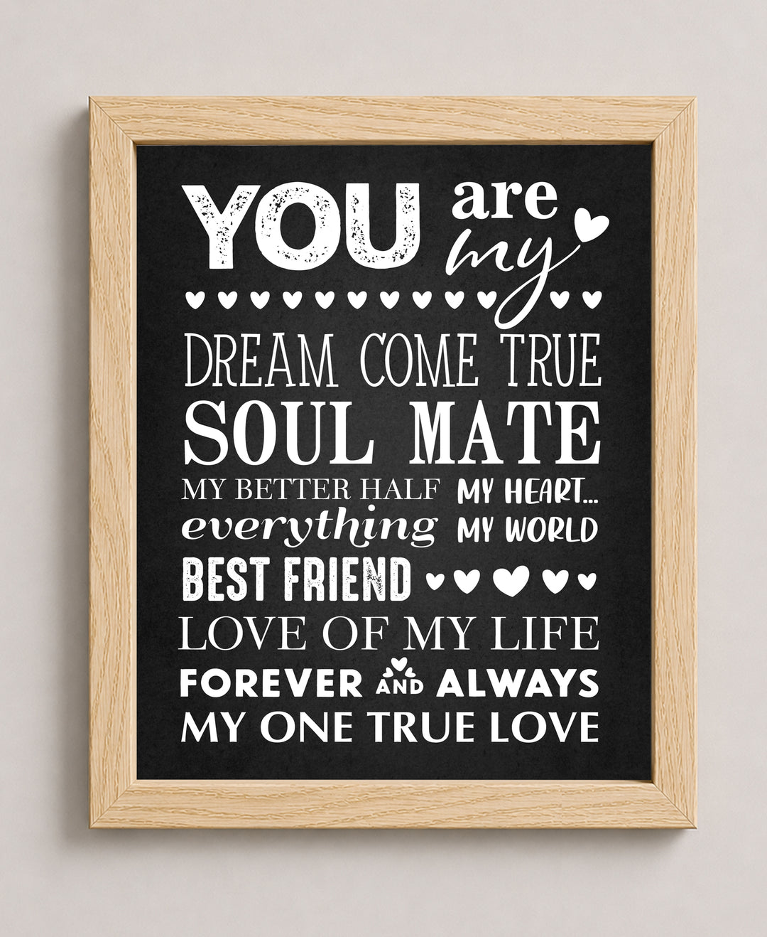 Soulmate Gift for Him or Her Family Inspirational Wall Art