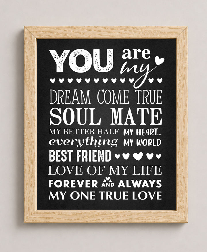 Soulmate Gift for Him or Her Family Inspirational Wall Art