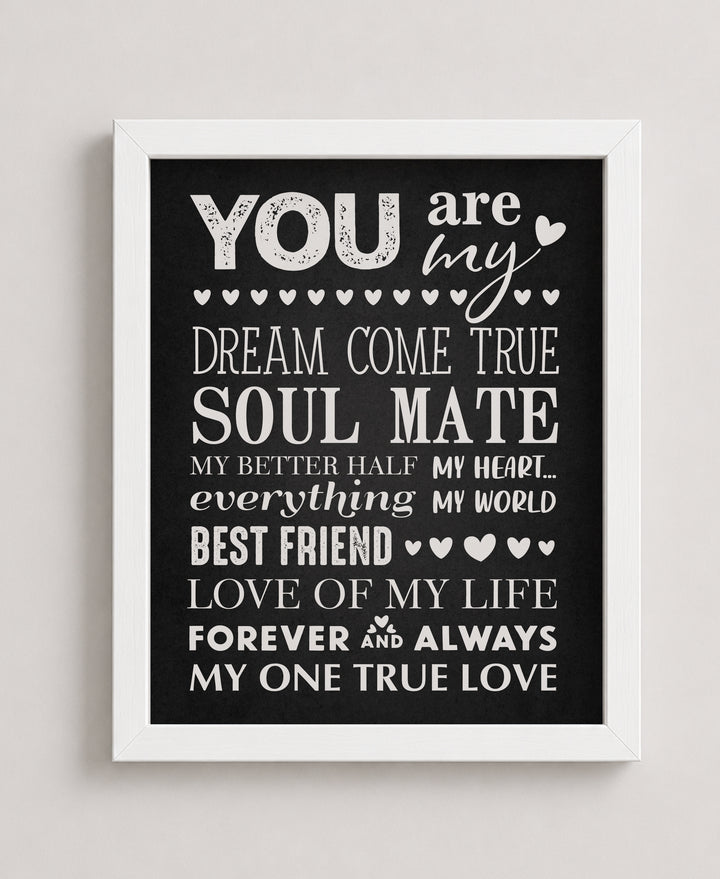 Soulmate Gift for Him or Her Family Inspirational Wall Art