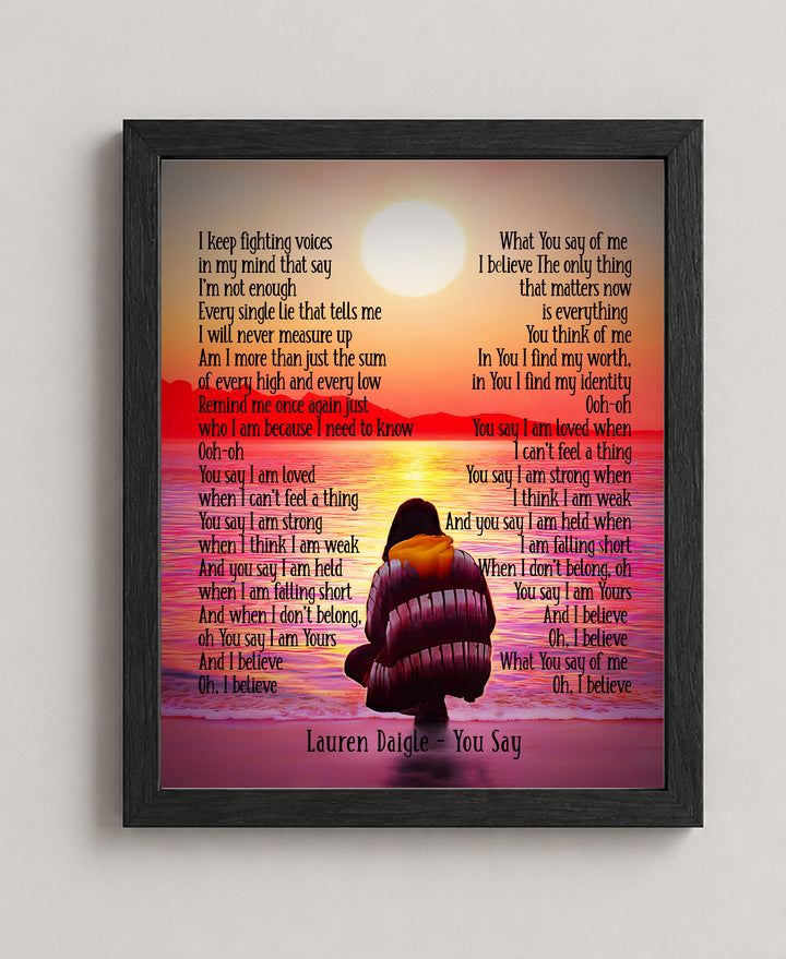 I Believe Lauren Daigle Christian Song Lyrics Wall Art