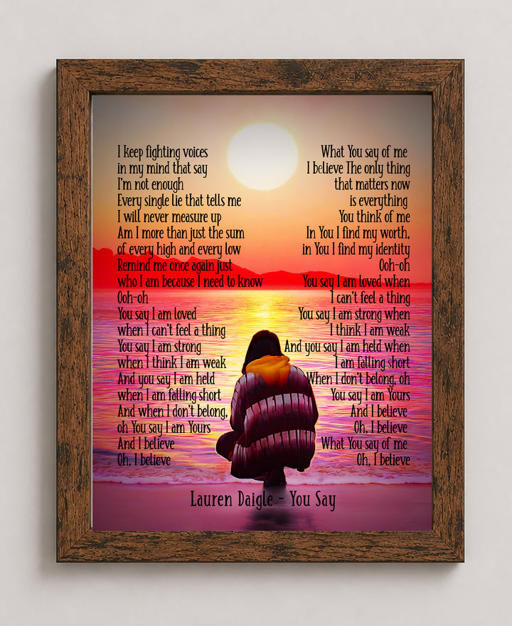 I Believe Lauren Daigle Christian Song Lyrics Wall Art