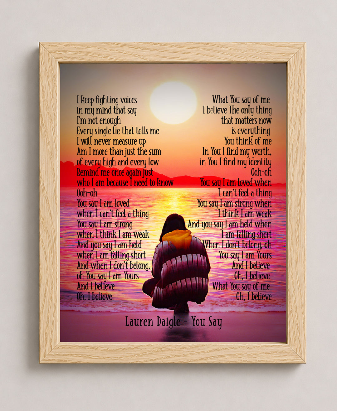 I Believe Lauren Daigle Christian Song Lyrics Wall Art