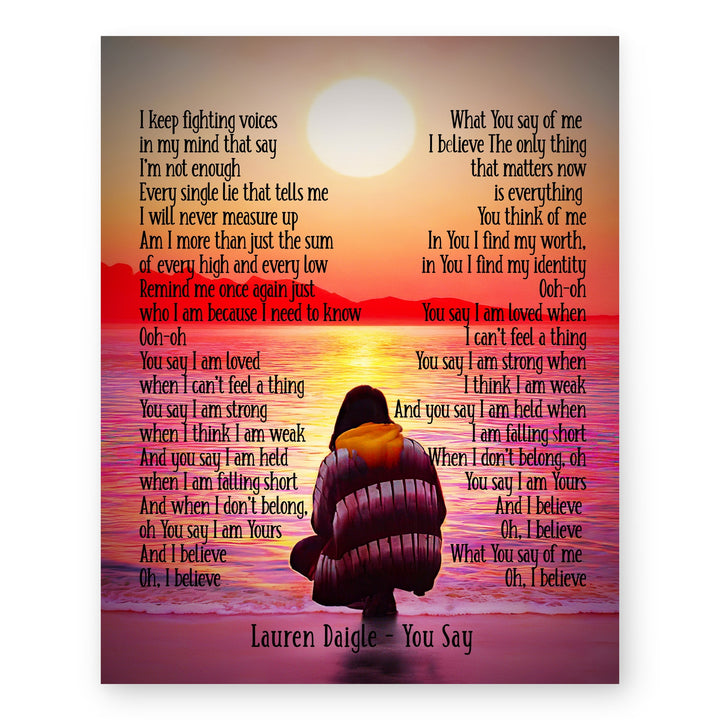I Believe Lauren Daigle Christian Song Lyrics Wall Art