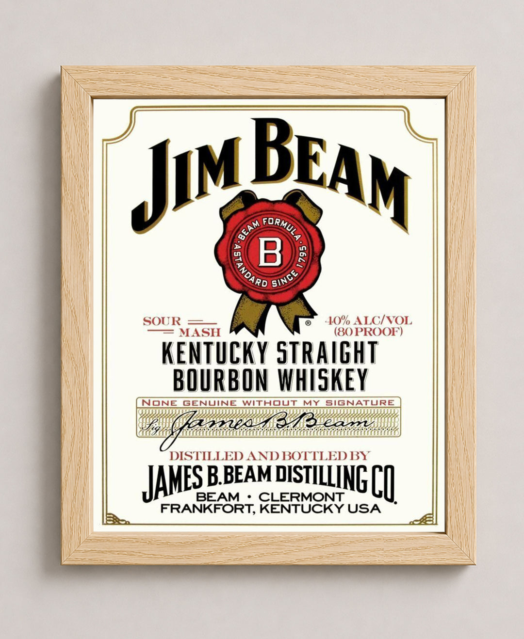 Vintage Bourbon Label Inspirational Wall Art