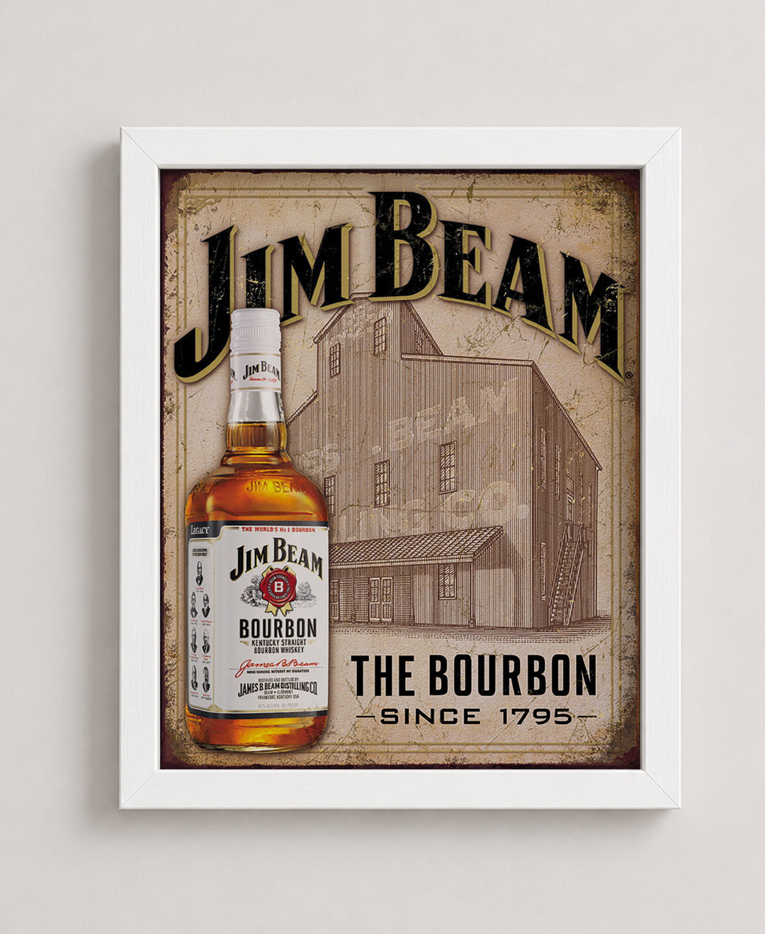Distressed Whiskey Label Inspirational Wall Art