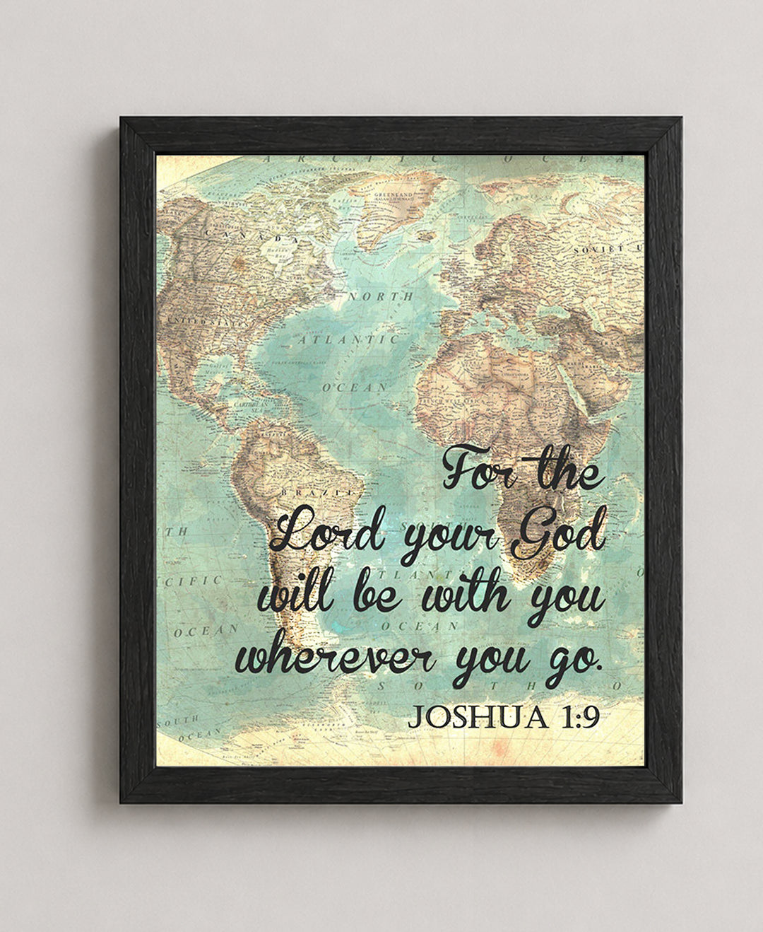 Joshua 1 9 Strong and Courageous Inspirational Wall Art