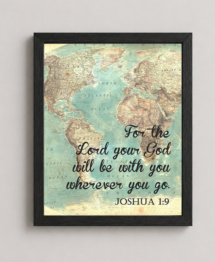 Joshua 1 9 Strong and Courageous Inspirational Wall Art