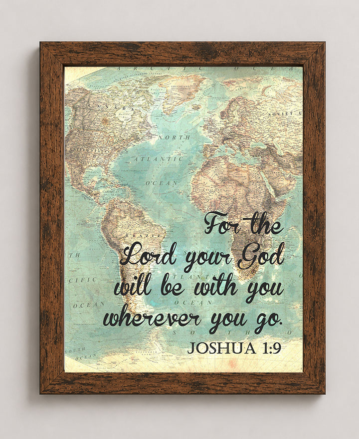 Joshua 1 9 Strong and Courageous Inspirational Wall Art