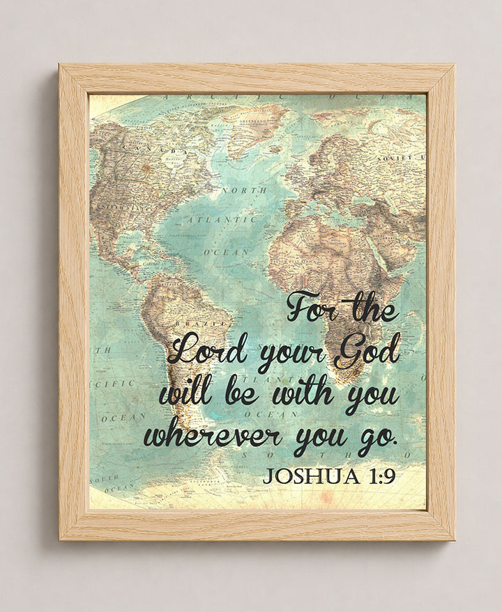 Joshua 1 9 Strong and Courageous Inspirational Wall Art