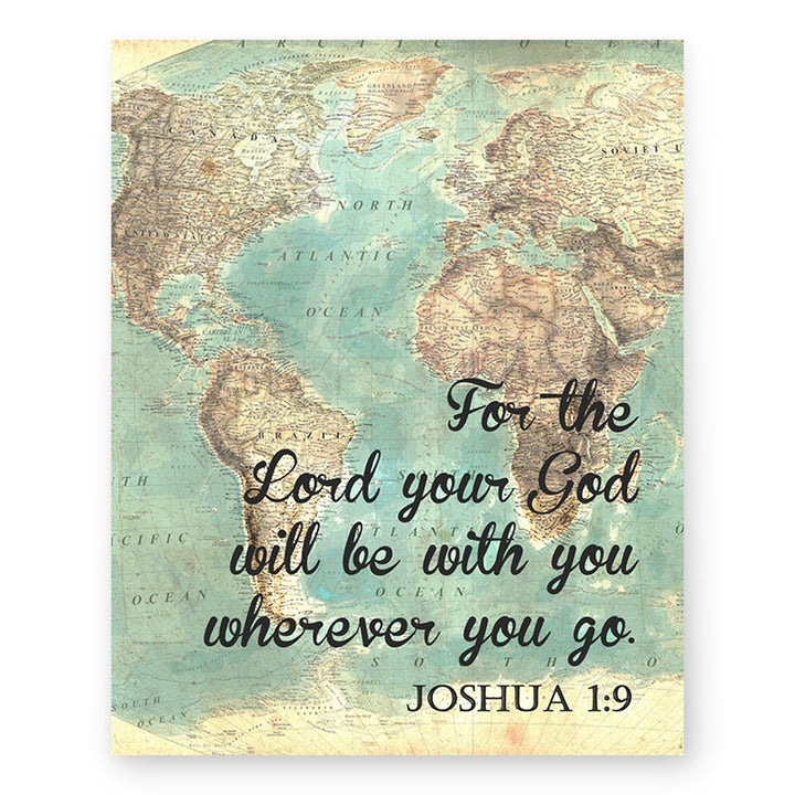 Joshua 1 9 Strong and Courageous Inspirational Wall Art