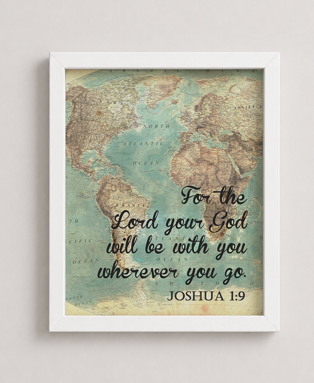 Joshua 1 9 Strong and Courageous Inspirational Wall Art