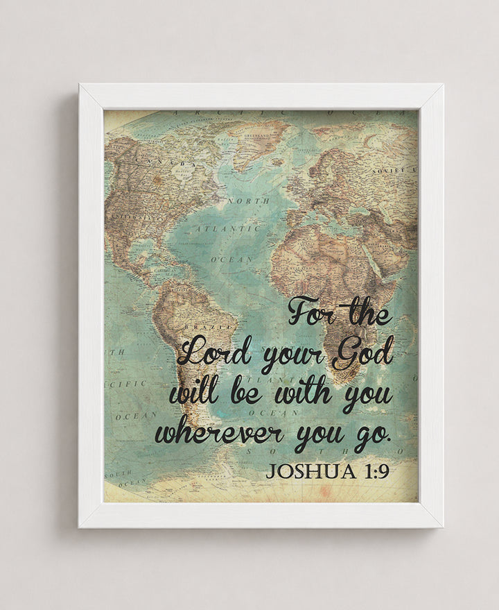 Joshua 1 9 Strong and Courageous Inspirational Wall Art
