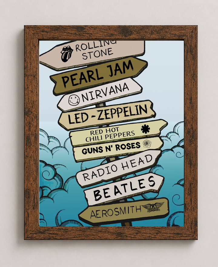 Rock Band Logos Inspirational Wall Art