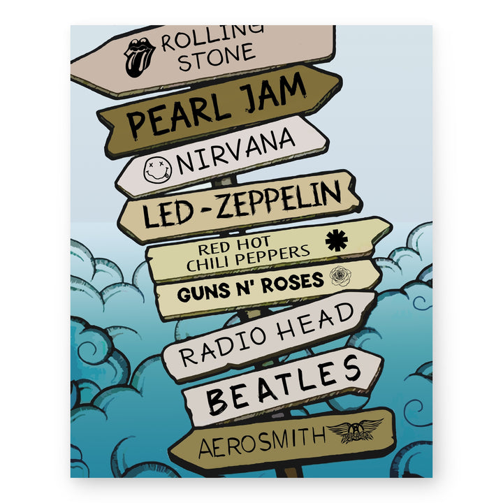 Rock Band Logos Inspirational Wall Art
