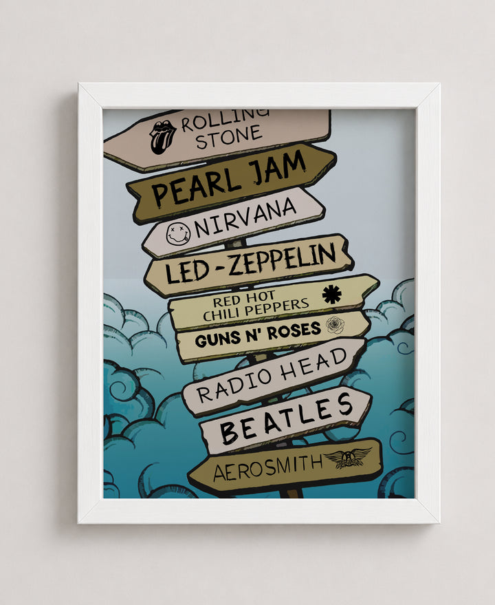 Rock Band Logos Inspirational Wall Art