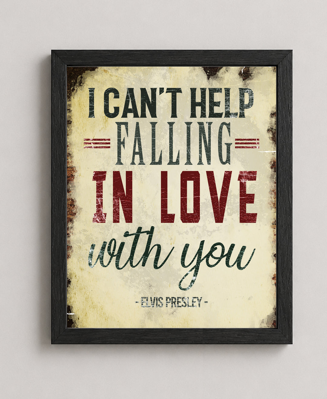 Cant Help Falling In Love Elvis Presley Vintage Music Wall Art