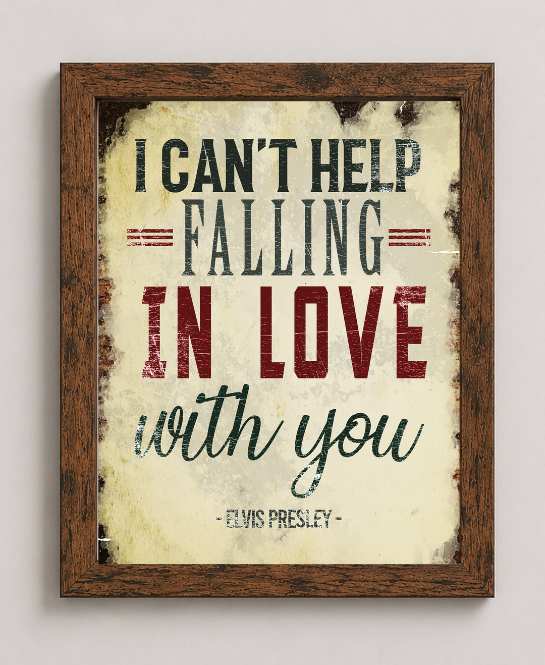 Cant Help Falling In Love Elvis Presley Vintage Music Wall Art