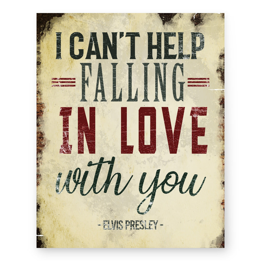 Cant Help Falling In Love Elvis Presley Vintage Music Wall Art