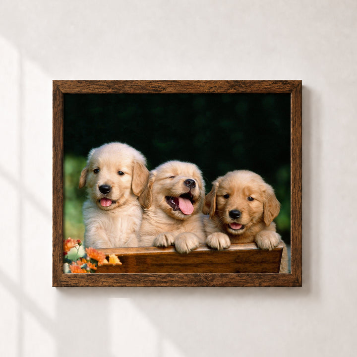Lab Puppy Triplets Inspirational Wall Art