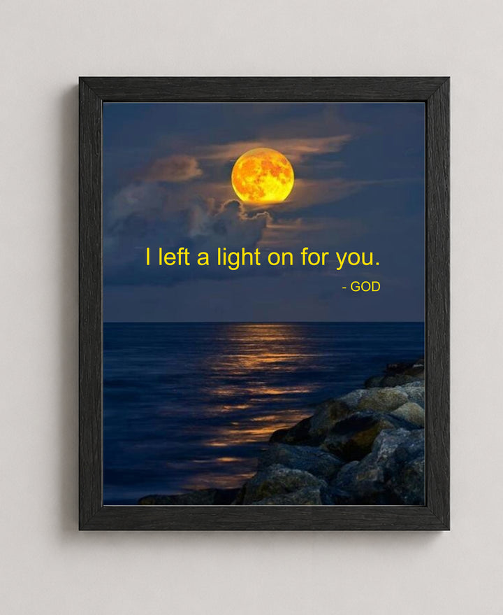 I Left a Light On for You God Christian Wall Art