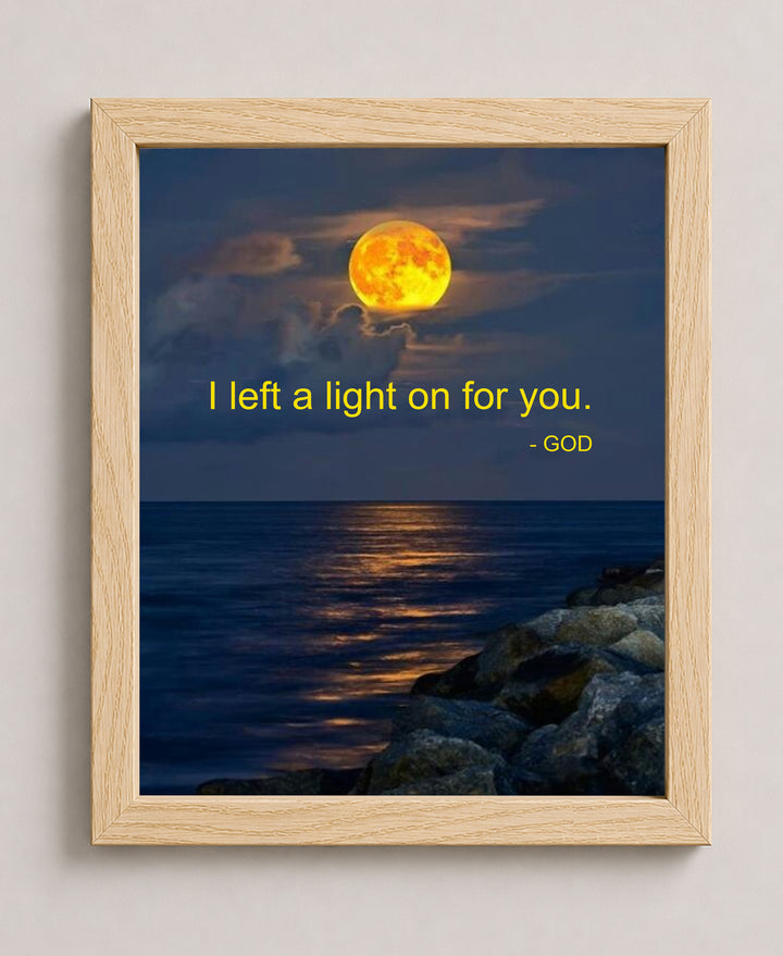 I Left a Light On for You God Christian Wall Art