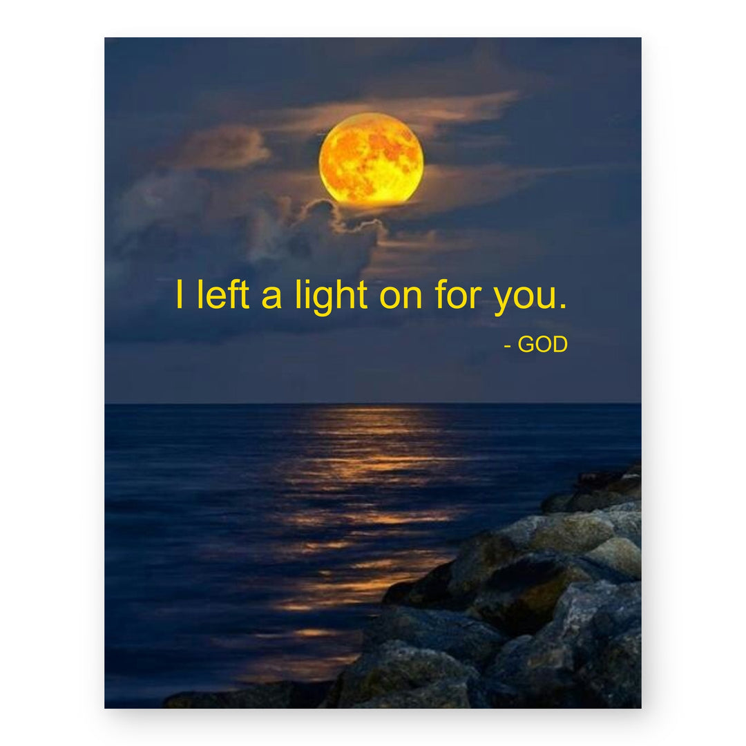 I Left a Light On for You God Christian Wall Art