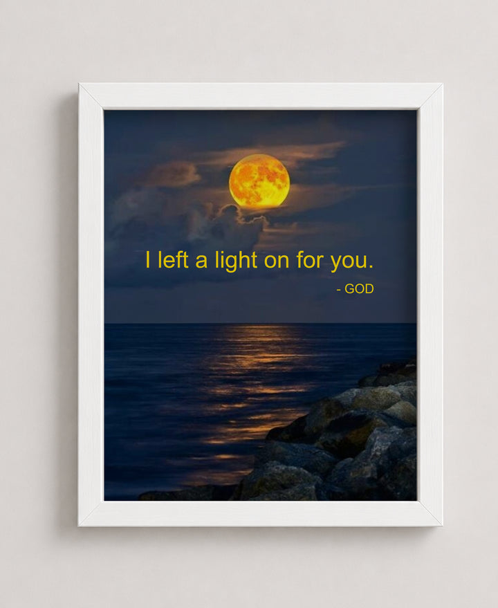 I Left a Light On for You God Christian Wall Art