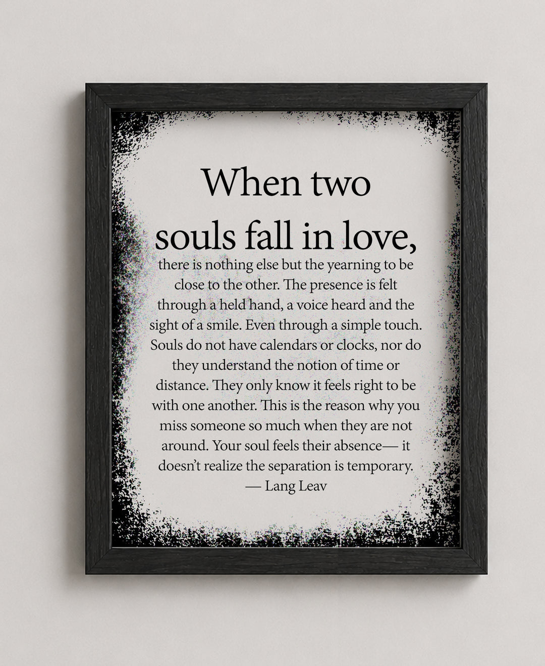 When Two Souls Fall in Love Family Inspirational Wall Art