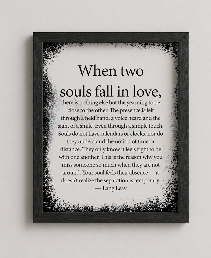 When Two Souls Fall in Love Family Inspirational Wall Art