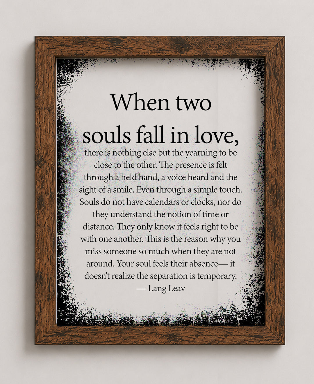 When Two Souls Fall in Love Family Inspirational Wall Art