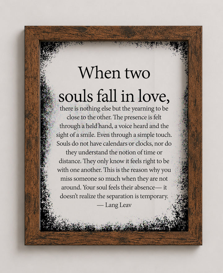 When Two Souls Fall in Love Family Inspirational Wall Art