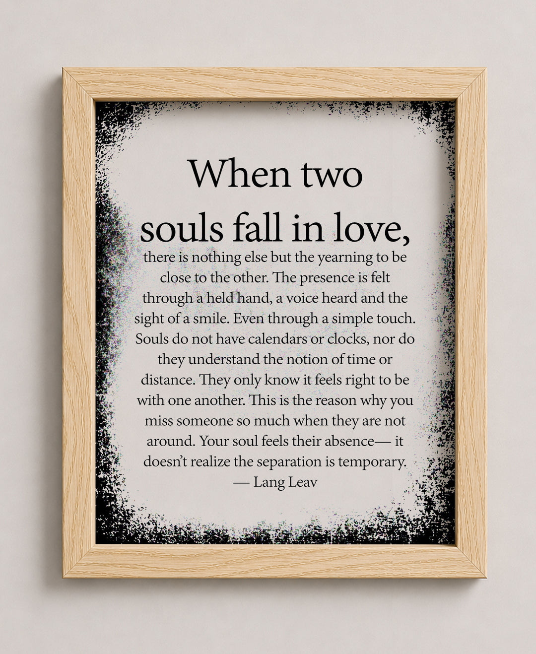 When Two Souls Fall in Love Family Inspirational Wall Art