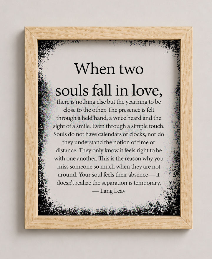 When Two Souls Fall in Love Family Inspirational Wall Art