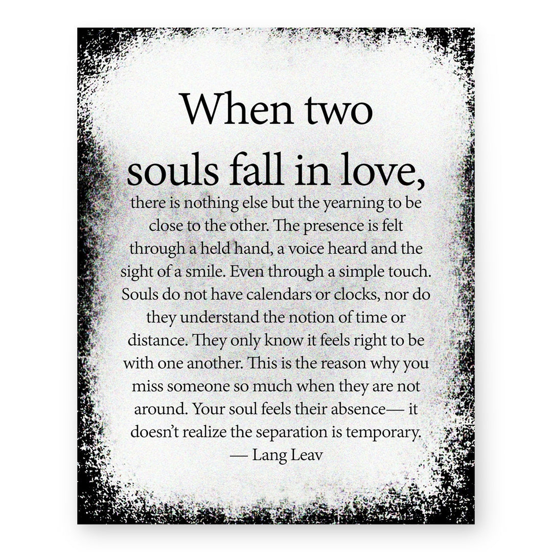 When Two Souls Fall in Love Family Inspirational Wall Art