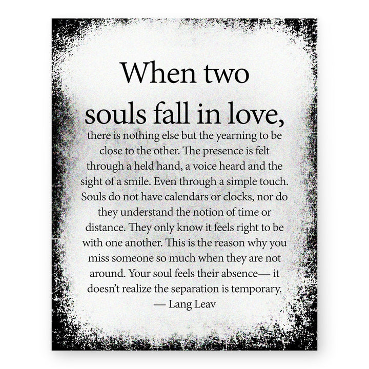 When Two Souls Fall in Love Family Inspirational Wall Art