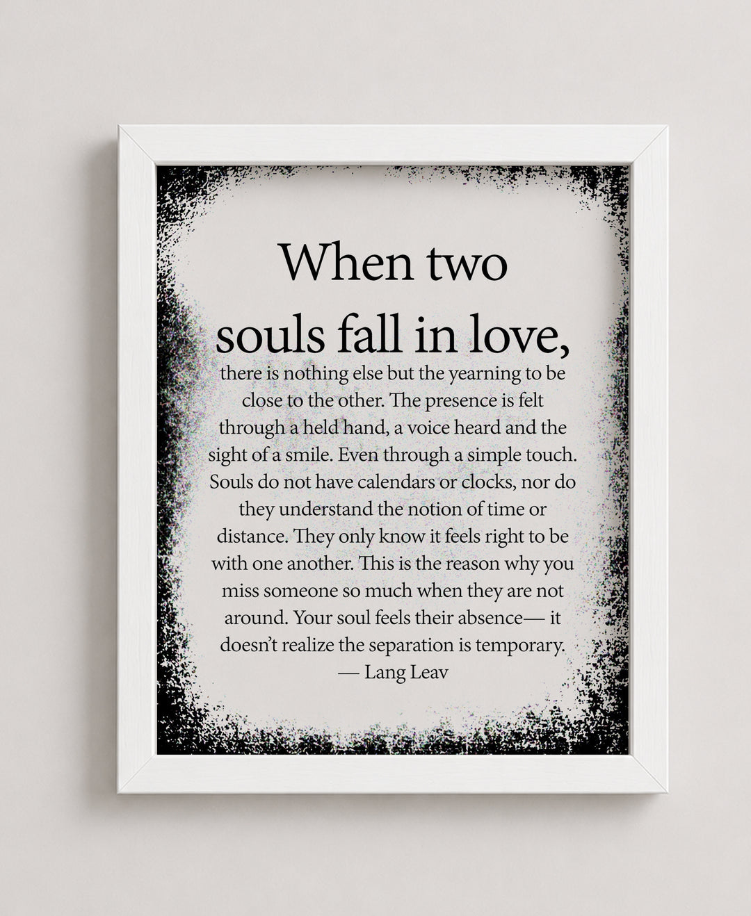 When Two Souls Fall in Love Family Inspirational Wall Art
