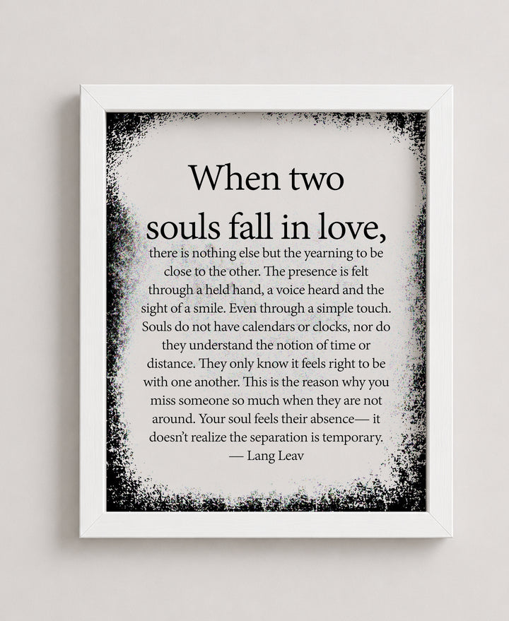 When Two Souls Fall in Love Family Inspirational Wall Art
