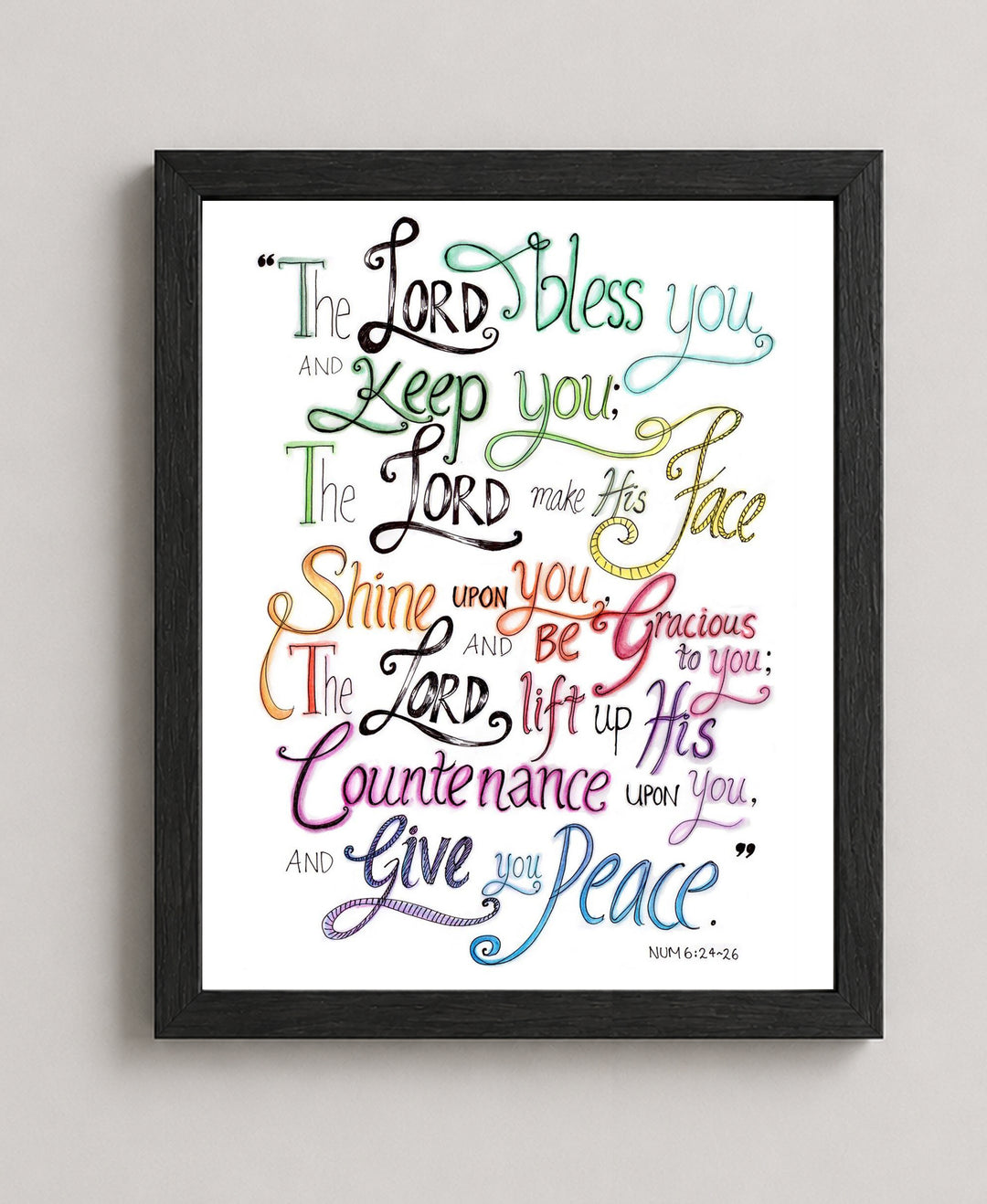 The Lord Bless You &amp; Keep You Numbers Bible Verse Wall Art