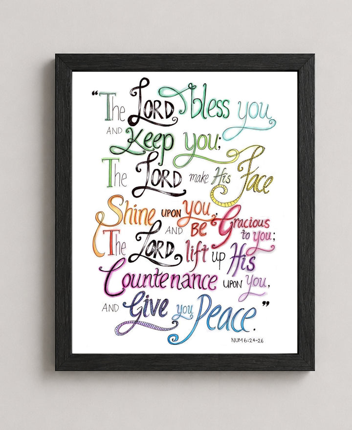 The Lord Bless You &amp; Keep You Numbers Bible Verse Wall Art