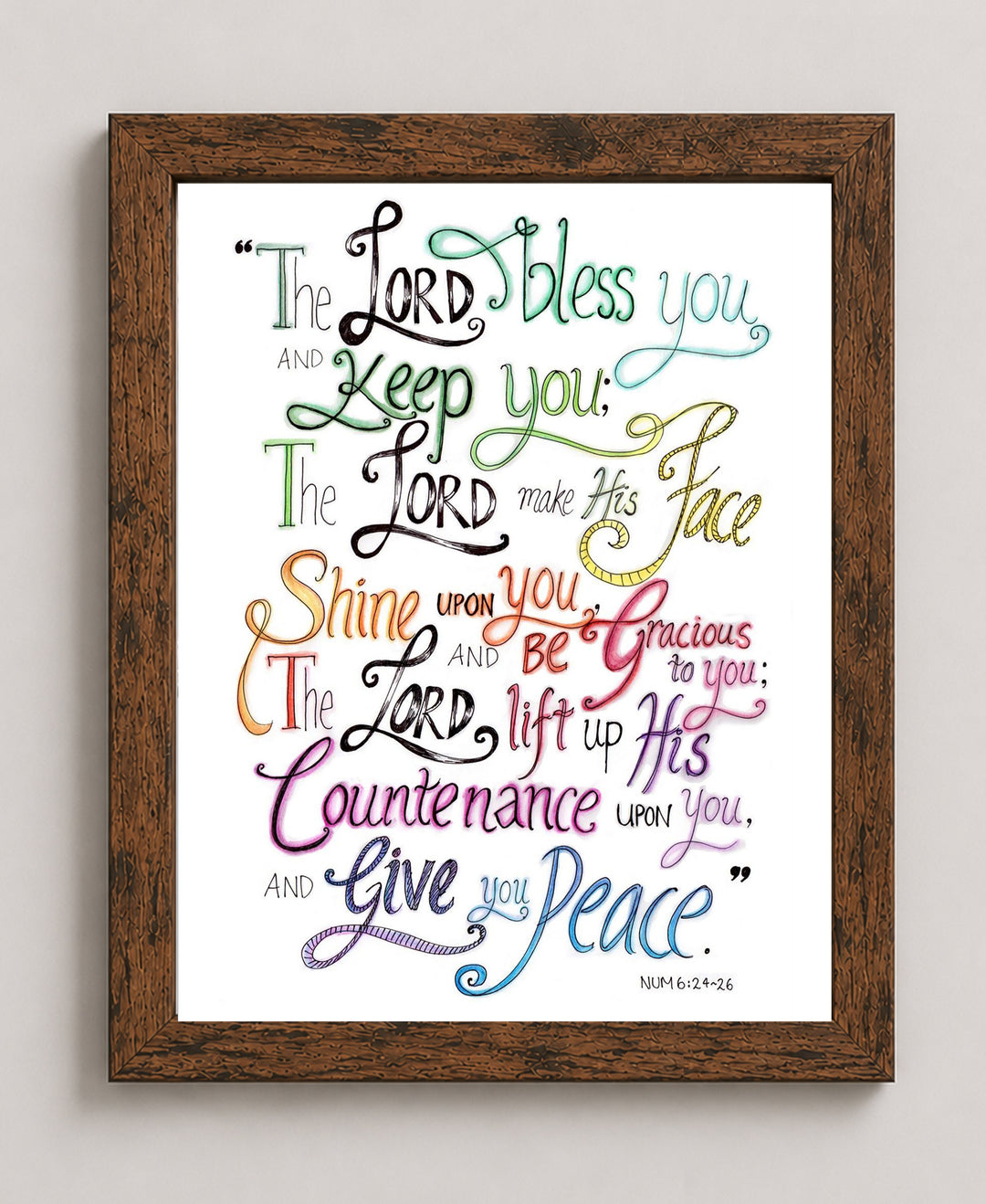 The Lord Bless You &amp; Keep You Numbers Bible Verse Wall Art