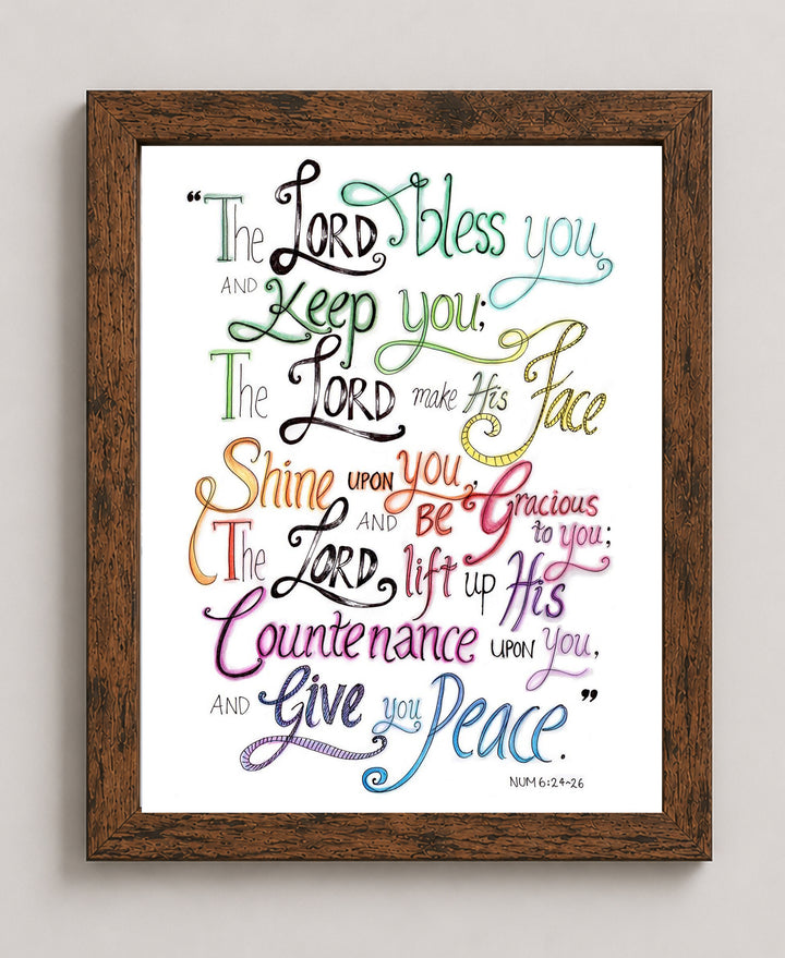 The Lord Bless You &amp; Keep You Numbers Bible Verse Wall Art
